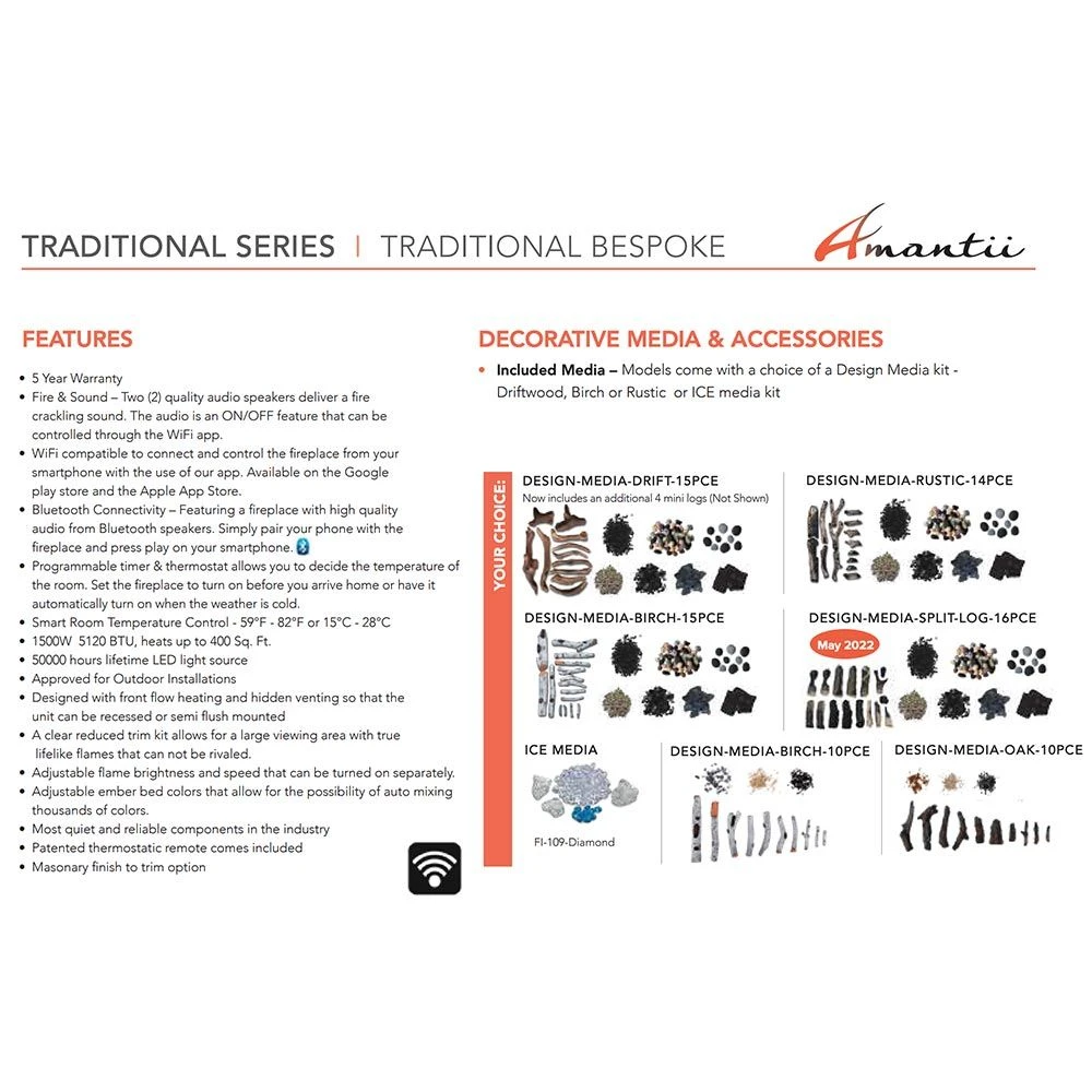 Amantii Traditional Bespoke Indoor/Outdoor Smart Electric Fireplace Insert 7 Amantii Traditional Bespoke Indoor/Outdoor Smart Electric Fireplace Insert - Image 5