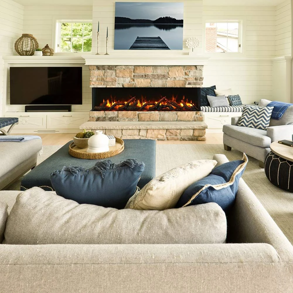 Amantii Tru-View Slim Indoor/Outdoor Built-In 3-Sided Smart Electric Fireplace 5 Amantii Tru-View Slim Indoor/Outdoor Built-In 3-Sided Smart Electric Fireplace - Image 3