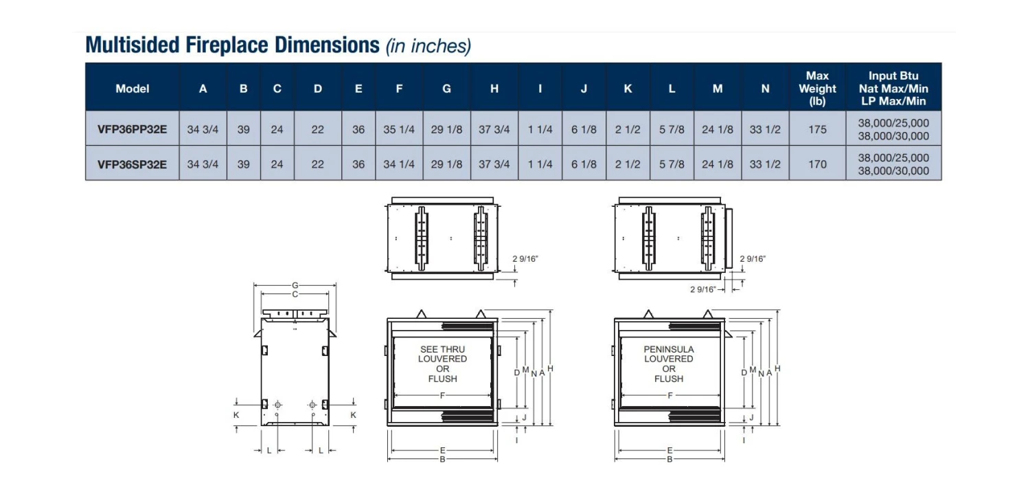 Empire White Mountain Hearth VFP36PP32 Vail Ventless Premium Peninsula Fireplace With Millivolt Valve And Banded Brick Liner, 36-Inches 8 Empire White Mountain Hearth VFP36PP32 Vail Ventless Premium Peninsula Fireplace With Millivolt Valve And Banded Brick Liner, 36-Inches - Image 6