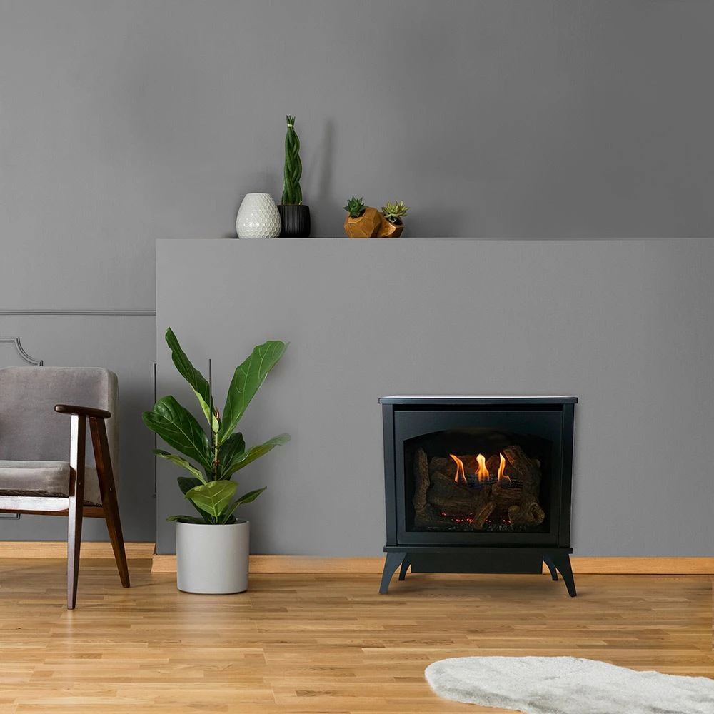 Empire White Mountain Hearth VFD30MS Spirit Steel Ventless Gas Stove With Contour Burner And Log Set, 28.25-Inches 4 Empire White Mountain Hearth VFD30MS Spirit Steel Ventless Gas Stove With Contour Burner And Log Set, 28.25-Inches - Image 2