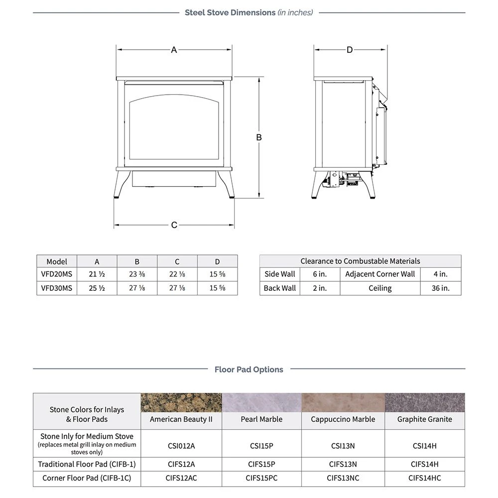 Empire White Mountain Hearth VFD20MS Spirit Steel Ventless Gas Stove With Contour Burner And Log Set, 21.5-Inches 6 Empire White Mountain Hearth VFD20MS Spirit Steel Ventless Gas Stove With Contour Burner And Log Set, 21.5-Inches - Image 4