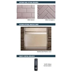 Superior 42-Inch Electronic Ignition Vent-Free Outdoor Gas Fireplace With Remote (VRE3242) -Lennox Fires Shop vre3200 c 08 21 1