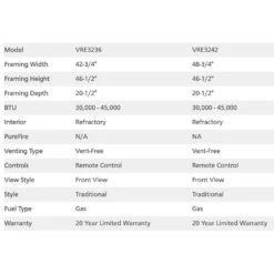 Superior 36-Inch Electronic Ignition Vent-Free Outdoor Gas Fireplace With Remote (VRE3236) -Lennox Fires Shop vre3200 d 08 21