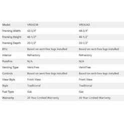 Superior 36-Inch Vent-Free Outdoor Gas Firebox With Vent-Free Gas Log Set (VRE4236) 11 Superior 36-Inch Vent-Free Outdoor Gas Firebox With Vent-Free Gas Log Set (VRE4236) -Lennox Fires Shop vre4200 d 08 21 1