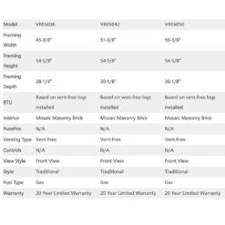 Superior 42-Inch Vent-Free Outdoor Masonry Gas Firebox With 30-Inch Gas Log Set (VRE6042) 14 Superior 42-Inch Vent-Free Outdoor Masonry Gas Firebox With 30-Inch Gas Log Set (VRE6042) -Lennox Fires Shop vre6000 f 08 21