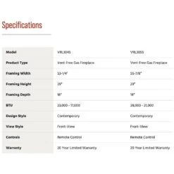 Superior VRL3045 45-Inch Electronic Ignition Vent-Free Gas Fireplace With Remote, Lights & Crushed Glass Media 13 Superior VRL3045 45-Inch Electronic Ignition Vent-Free Gas Fireplace With Remote, Lights & Crushed Glass Media -Lennox Fires Shop vrl3045 d 03 22