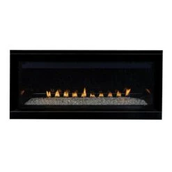 Superior VRL3055 55-Inch Electronic Ignition Vent-Free Gas Fireplace With Remote, Lights & Crushed Glass Media
