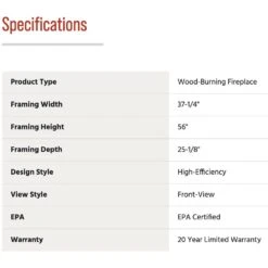 Superior Wood Burning Fireplace With Door And Facade (WCT4920WS) 13 Superior Wood Burning Fireplace With Door And Facade (WCT4920WS) -Lennox Fires Shop wct4920ws config spec b 03 22
