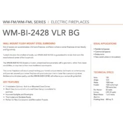 Amantii WM-BI-2428-VLR-BG Zero Clearance Series Built-In Smart Electric Fireplace 11 Amantii WM-BI-2428-VLR-BG Zero Clearance Series Built-In Smart Electric Fireplace -Lennox Fires Shop wm bi 2428 vlr bg d 08 23