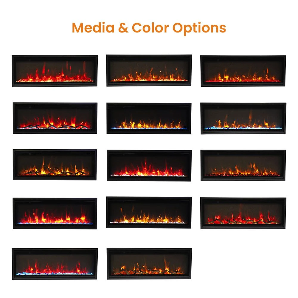 Remii WM-SLIM-55 Extra Slim Smart Indoor Wall Mount Electric Fireplace With Black Steel Surround, 55-Inch 8 Remii WM-SLIM-55 Extra Slim Smart Indoor Wall Mount Electric Fireplace With Black Steel Surround, 55-Inch - Image 6