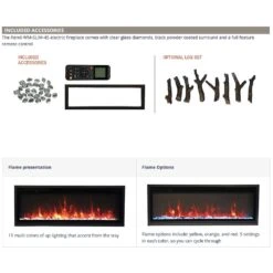 Remii WM-SLIM-55 Extra Slim Smart Indoor Wall Mount Electric Fireplace With Black Steel Surround, 55-Inch 18 Remii WM-SLIM-55 Extra Slim Smart Indoor Wall Mount Electric Fireplace With Black Steel Surround, 55-Inch -Lennox Fires Shop wm slim 45 feat b 07 22