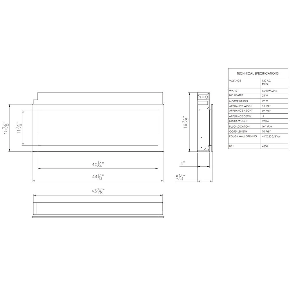 Remii WM-SLIM-45 Extra Slim Smart Indoor Wall Mount Electric Fireplace With Black Steel Surround, 45-Inch 12 Remii WM-SLIM-45 Extra Slim Smart Indoor Wall Mount Electric Fireplace With Black Steel Surround, 45-Inch - Image 10