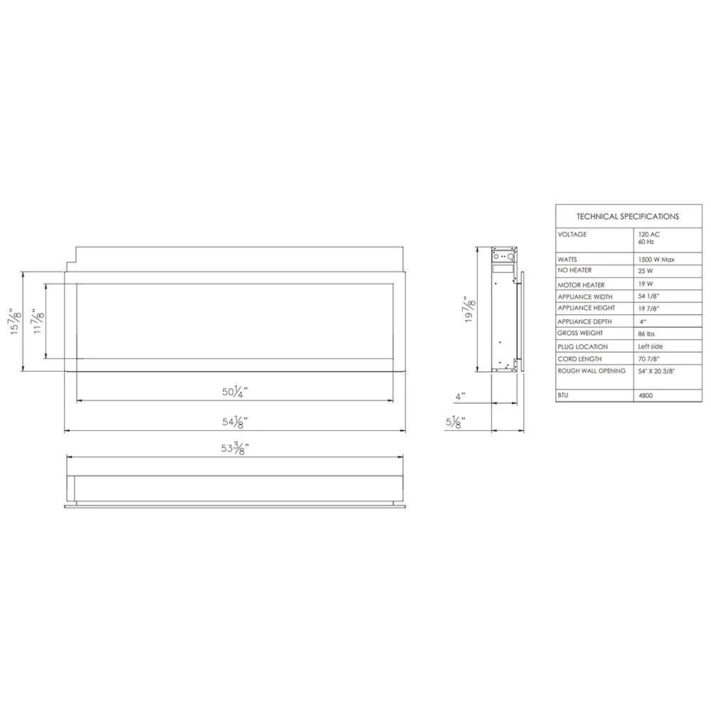 Remii WM-SLIM-55 Extra Slim Smart Indoor Wall Mount Electric Fireplace With Black Steel Surround, 55-Inch 12 Remii WM-SLIM-55 Extra Slim Smart Indoor Wall Mount Electric Fireplace With Black Steel Surround, 55-Inch - Image 10
