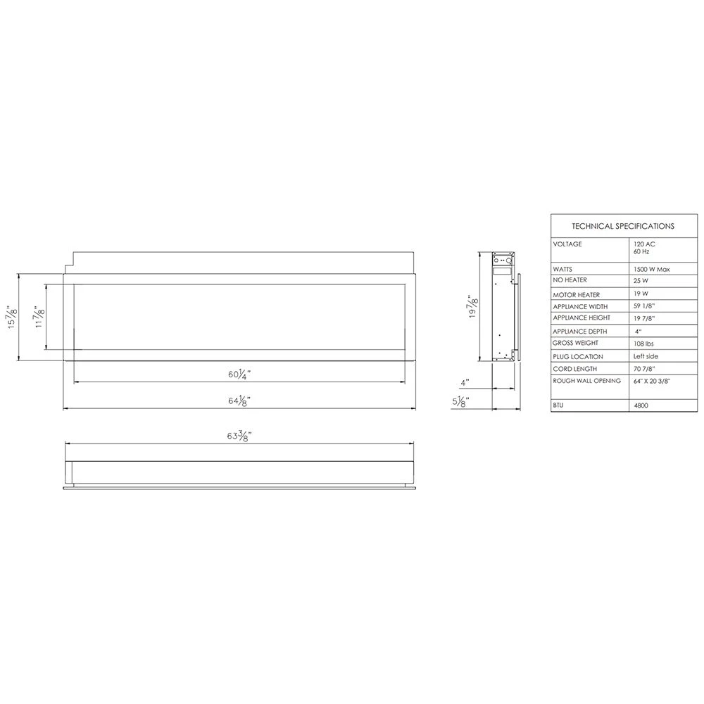 Remii WM-SLIM-65 Extra Slim Smart Indoor Wall Mount Electric Fireplace With Black Steel Surround, 65-Inch 12 Remii WM-SLIM-65 Extra Slim Smart Indoor Wall Mount Electric Fireplace With Black Steel Surround, 65-Inch - Image 10