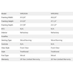 Superior 42-Inch Outdoor Wood Burning Fireplace (WRE3042) -Lennox Fires Shop wre3000 d 08 21