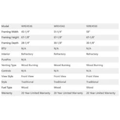 Superior 42-Inch Outdoor Wood Burning Fireplace (WRE4542) 9 Superior 42-Inch Outdoor Wood Burning Fireplace (WRE4542) -Lennox Fires Shop wre4500 d 08 21 1