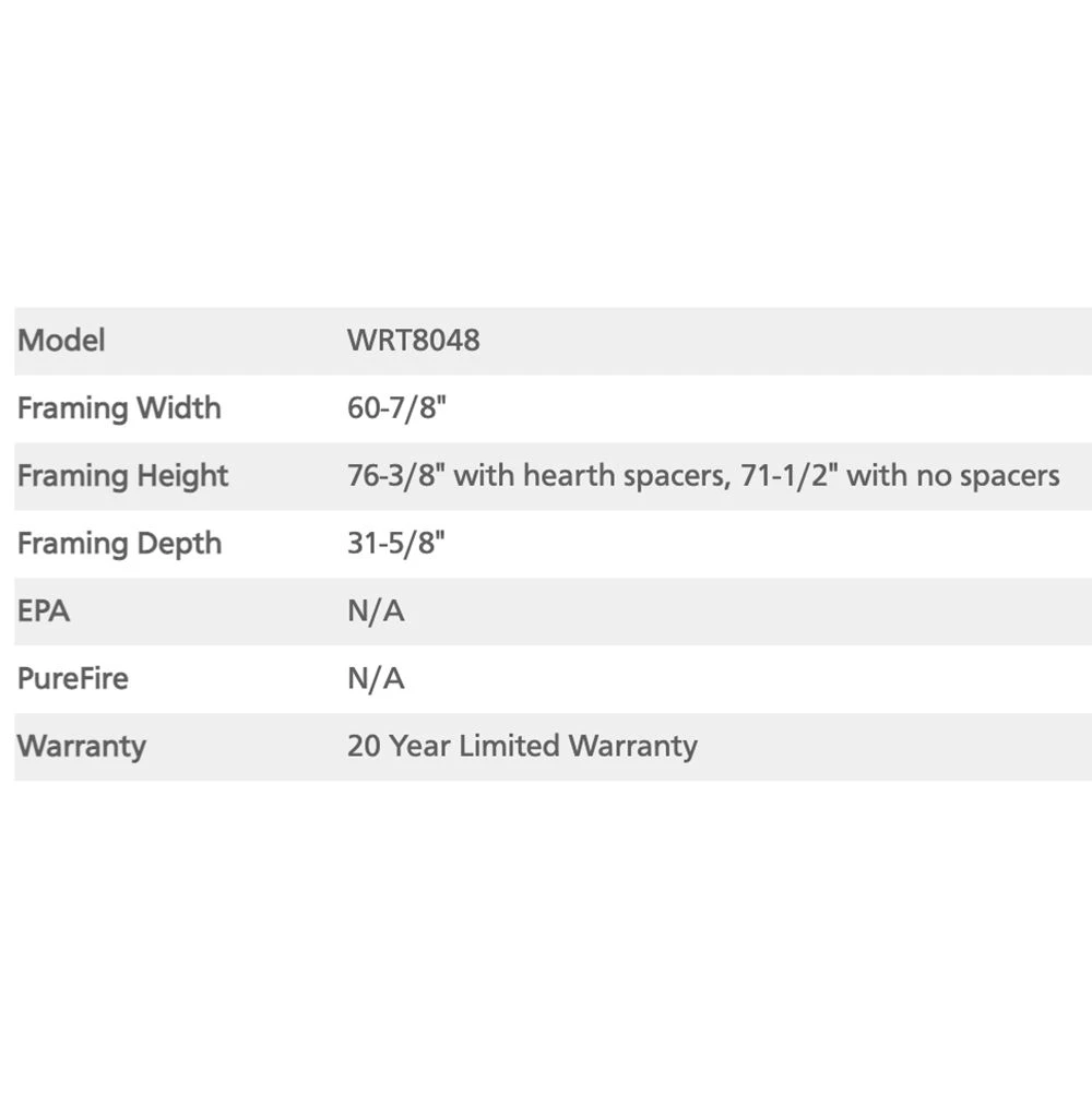 Superior 48-Inch Masonry Wood Burning Fireplace (WRT8048) 8 Superior 48-Inch Masonry Wood Burning Fireplace (WRT8048) - Image 6