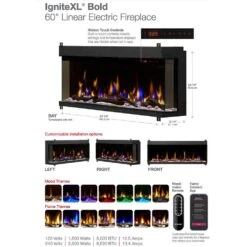 Dimplex XLF6017-XD IgniteXL Bold Deep Built-In Linear Electric Fireplace, 60-Inch -Lennox Fires Shop xlf6017 xd d 12 22