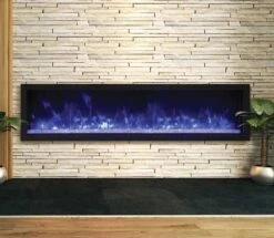 Remii 1027xx-XS Extra Slim Indoor Built-In Electric Fireplace With Black Steel Surround
