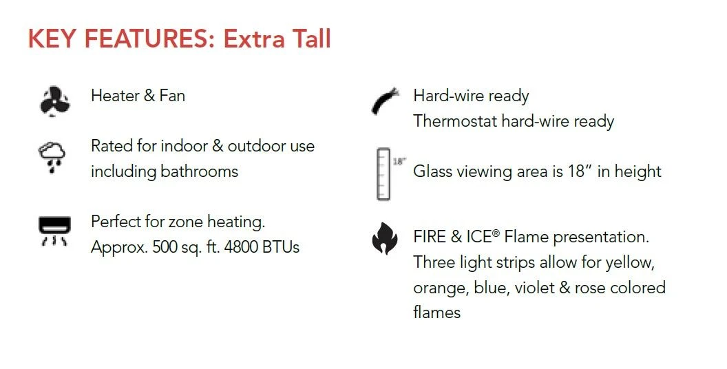 Remii 1027xx-XT Extra-Tall/Deep Indoor Built-In Electric Fireplace With Black Steel Surround 6 Remii 1027xx-XT Extra-Tall/Deep Indoor Built-In Electric Fireplace With Black Steel Surround - Image 4