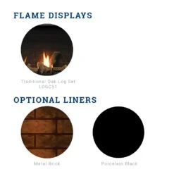 Kingsman ZCV3622 36-Inch Zero Clearance Clean View Direct Vent Gas Fireplace With Log Set 11 Kingsman ZCV3622 36-Inch Zero Clearance Clean View Direct Vent Gas Fireplace With Log Set -Lennox Fires Shop zcv3622 liners media a 10 20