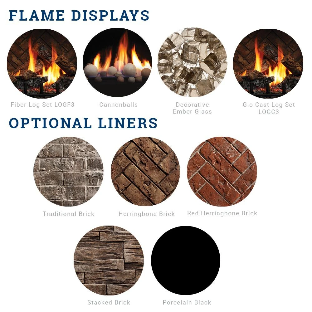 Kingsman ZCV39H 39-Inch High Capacity Zero Clearance Clean View Direct Vent Gas Fireplace With Media 6 Kingsman ZCV39H 39-Inch High Capacity Zero Clearance Clean View Direct Vent Gas Fireplace With Media - Image 4