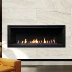 Kingsman ZCVRB60 66-Inch Zero Clearance Linear Direct Vent Gas Fireplace With Fire Glass