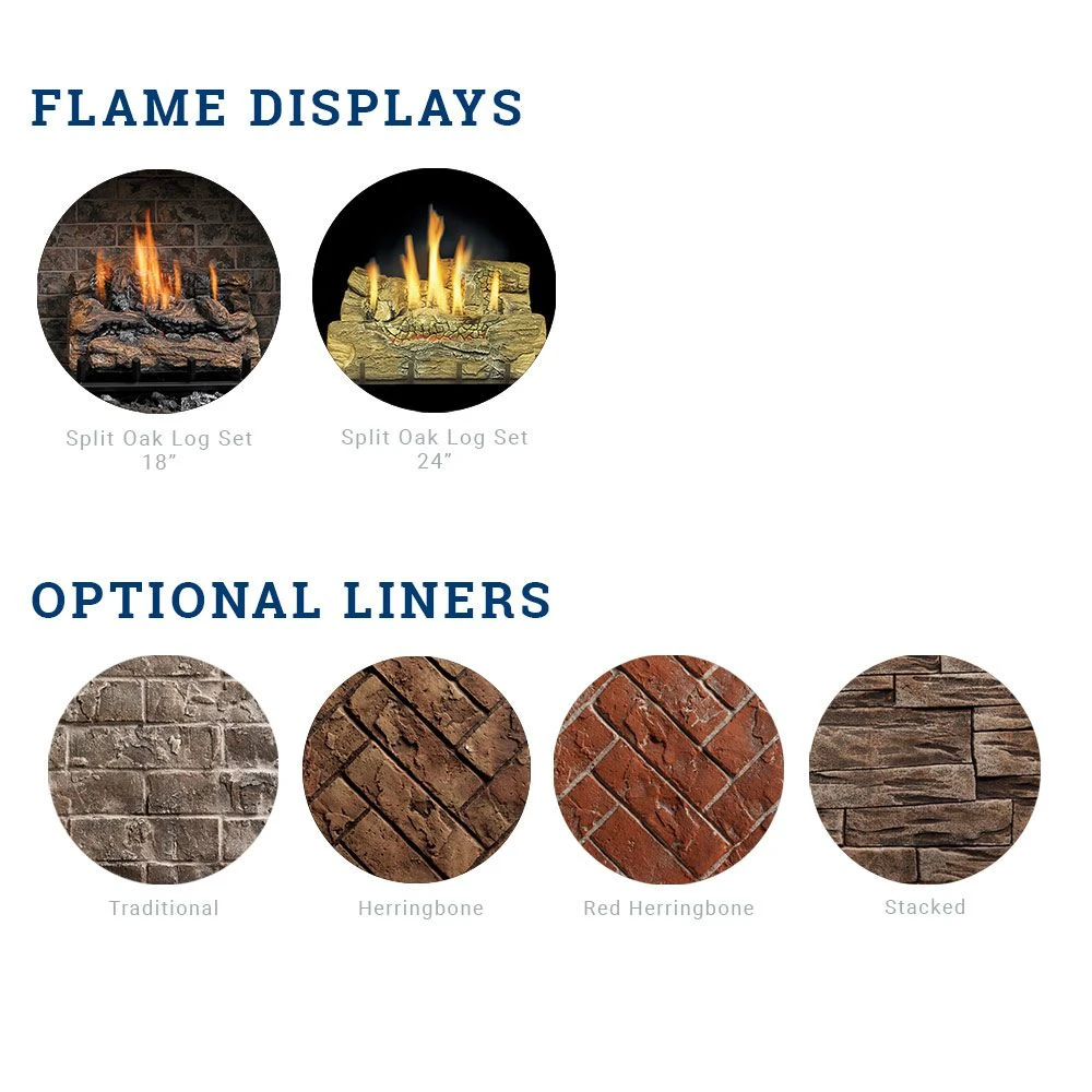 Kingsman ZVFCV42 42-Inch Zero Clearance Vent-Free Gas Firebox With Log Set 5 Kingsman ZVFCV42 42-Inch Zero Clearance Vent-Free Gas Firebox With Log Set - Image 3