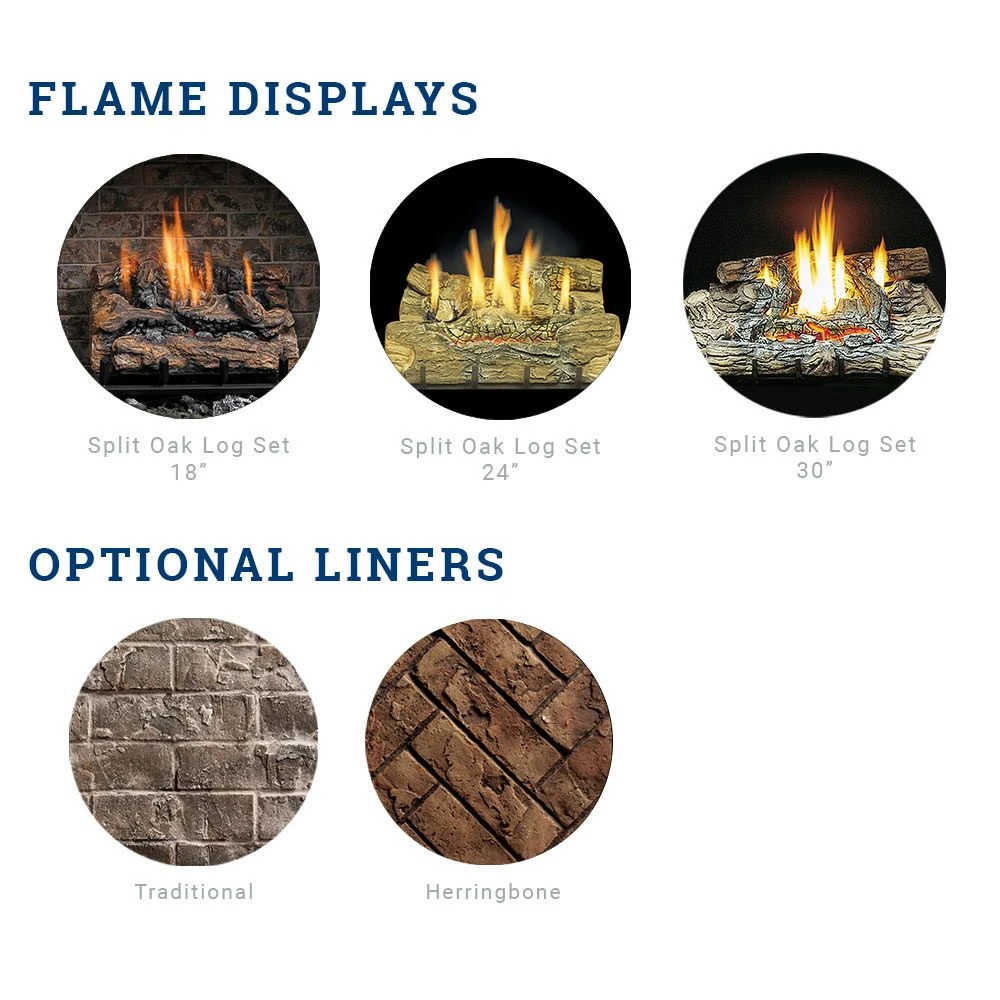 Kingsman ZVFCV47 47-Inch Zero Clearance Vent-Free Gas Firebox With Log Set 5 Kingsman ZVFCV47 47-Inch Zero Clearance Vent-Free Gas Firebox With Log Set - Image 3